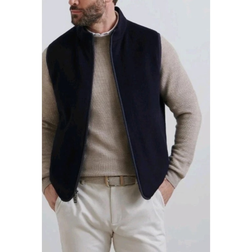 Peter Millar Crown Flex 100% Merino Wool Vest in Navy Men Medium Luxury NWT $495